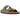 Birkenstock Arizona Birkibuc Stone sneakers i vinkelret visning med grå nubuck overdel og klassiske spænder