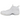 Nike Air Foamposite One Triple White sneakers i vinklet visning med hvid Foamposite overdel, hvide snørebånd og signaturlogo på hælen