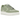 A Bathing Ape Bape Sta Green sneakers i vinkelret visning med grøn og hvid læderoverdel samt hvide snørebånd