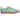 Adidas Gazelle Indoor Clear Sky Solar Green sneakers i vinklet profil med lyseblå ruskindsoverdel, grønne detaljer og gummisål