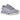 Asics Gel-NYC Piedmont Grey Bluebell sneakers i vinklet profil med grå mesh overdel, blå detaljer og snørebånd