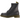 Dr Martens 1460 Black Greasy sneakers sideprofil i sort læder med gule syninger og mat snøre