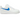 Nike Air Force 1 Low '07 Blue Label White sneakers i sideprofil med hvid overdel i læder, snørebånd og klassisk sål