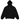 Fear of God Essentials Chest Logo Hoodie Jet Black/Jet Black sneakers forfra i sort bomuld med hvidt brystlogo og hætte