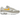 Nike Air Max 1 Summit White University Gold sneakers i sideprofil med hvid overdel, gule detaljer og synlig Air unit