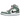 Jordan 1 Mid Dutch Green sneakers i en klassisk sideprofil med grønne læderpaneler,lyserøde snørebånd og hvid mellemsål