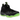 Nike Air Foamposite One Black Volt sneakers i vinkelret visning med sort skinnende overdel og livlige gule detaljer på sålen