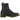 Dr Martens Pascal Black Virginia sneakers i sideprofil med blødt sort læder, gule syninger og gulvlags-sål