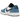 Jordan 1 Low Golf White Aegean Storm sneakers i sideprofil med hvid læderoverdel, blå swoosh og snørebånd samt flad gummisål