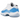 Jordan 11 Retro Low University Blue sneakers i sideprofil med hvid overdel, lyseblåt laklæder og hvid mellemsål