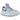 Jordan 1 Low Element Gore-Tex Glacier Blue Silver sneakers i sideprofil med lyseblå og sølvfarvede overlejringer samt snørebånd.