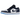 Jordan 1 Low Midnight Navy University Blue sneakers i sideprofil med mørkeblåt læder og lyseblå detaljer samt hvid mellemsål