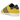 Adidas Jabbar Low Bruce Lee Game of Death sneakers i et vinkelret sideprofil med gul læderoverdel, sorte snørebånd og gummisål