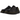 Dr Martens Laketen Black Atlas sneakers i sideprofil med sort læderoverdel, gule syninger og gul lægtestrop