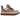 UGG Lowmel Driftwood Biking Red sneakers i vinkelret visning med brun ruskindsoverdel, røde snørebånd og polstret pløs