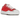 Maison Mihara Yasuhiro Hank OG Sole Canvas Low Red sneakers i vinkelret visning med rød kanvas overdel og hvid smeltet gummisål