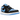 Air jordan 1 Low Black University Blue sneakers i vinkelret visning med sort læderoverdel lyseblå detaljer og klassisk snøring