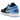 Air jordan 1 Low Black University Blue sneakers i vinklet profil med sort læderoverdel, lyseblå detaljer og klassisk snøring