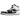Air Jordan 1 Mid White Shadow sneakers i vinkelret visning med hvid og grå overdel, sorte detaljer og klassiske snørebånd