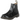 Dr Martens 2976 Patent Black sneakers sideprofil i blankt sort laklæder med elastisk sideskind og gul syning langs sålen