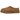 UGG Tasman Slipper Chestnut sneakers i en vinkel med lysebrun ruskindsoverdel, flettet broderi og hvid foer