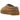 UGG Tasman Slipper Chestnut sneakers i en vinkel med brun ruskindsoverdel, flettet broderi og blødt foer