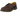 Dr Martens 1461 Brown sneakers i sideprofil med glat brun læderoverdel, gule syninger og sort gummisål
