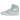 Jordan 1 High Method of Make Hydrogen Blue sneakers i vinklet visning med lyseblåt læder, hvide snørebånd og markant swoosh-logo