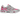 ASICS Gel-NYC Pink Glo Concrete sneakers i vinkelret visning med pink og grå overdel, snørebånd og synlig støddæmpning i sålen