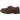 Dr Martens 1461 Brown sneakers i sideprofil med glat brun læderoverdel, gule welt-syninger og mørk gummisål
