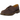 Dr Martens 1461 Brown sneakers i sideprofil med glat brun læderoverdel, gule syninger og sort gummisål