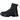 Dr Martens Tarik Black sneakers i vinkelret visning med sort læderoverdel, gule syninger og slidstærk gummisål