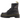 Dr Martens Jadon sneakers i sort glat læder set i sideprofil med markant plateau-sål, gule syninger og snørebånd