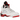 Jordan 5 Retro Fire Red Black Tongue sneakers i et vinklet set med hvid overdel, sort pløs og røde flammedetaljer på sålen