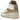 Jordan 2 Retro Craft Sunset Haze sneakers i vinkelret visning med beige overdel i læder, snørebånd og mønstret sål