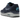 Nike Air Max 1 Obsidian sneakers i vinkelret visning med mørkeblå ruskind og hvid mesh overdel samt synlig Air unit i sålen
