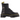 Dr Martens Jadon sneakers i sort glat læder set fra siden med høj plateau sål, gule syninger og gul snøre