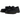 Dr Martens Adrian Ambassador Black sneakers i sideprofil med sort læderoverdel, frynser og klassiske gule syninger langs sålen