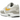 Nike Air Max 1 Summit White University Gold sneakers i sideprofil med hvid mesh-overdel, gyldne detaljer og klassisk mellemsål