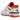 New Balance 550 Syracuse sneakers i en vinkel med hvid læderoverdel, orange detaljer, snørebånd og flad gummisål