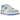 New Balance 550 White Blue Haze Rain Cloud sneakers i sideprofil med hvid læderoverdel, blå detaljer og klassisk snøring