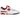 New Balance 550 White Red sneakers i sideprofil med hvid overdel i læder, røde detaljer, snørebånd og flad gummisål