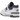 New Balance 550 Dark Grey sneakers i vinkelret visning med mørkegrå ruskinddetaljer, hvid læderoverdel og klassisk snøring