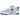 New Balance 550 Chrome Blue Patent sneakers i sideprofil med hvid læderoverdel, blå lakdetaljer og klassisk N-logo