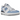 New Balance 550 White Carolina Blue sneakers i sideprofil med hvid læderoverdel, lyseblå detaljer og klassisk snøring