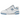 New Balance 550 UNC White Dusk Blue sneakers i vinkelret visning med hvid overdel i læder og lyseblå detaljer samt snørebånd