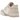 New Balance 550 White Pink sneakers i sideprofil med hvid læderoverdel, pink detaljer, snørebånd og flad gummisål