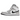 Air Jordan 1 Mid Light Smoke Grey sneakers i vinkelret visning med grå og hvide læderpaneler, sorte detaljer samt klassisk snøring