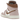 Air Jordan 1 Mid Pink Oxford Brown sneakers i en vinklet profil med lyserøde læderpaneler, brune detaljer og hvide snørebånd