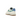 Nike Air Force 1 Vandalized Sail Mystic Green sneakers i vinkelret visning med asymmetrisk grøn swoosh og råhvid læderoverdel